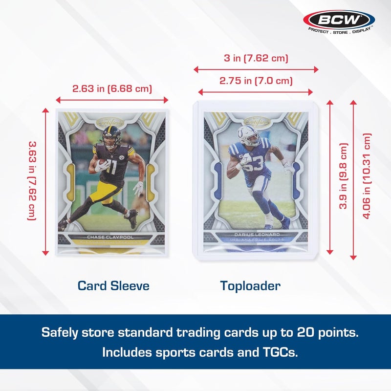 BCW Card Sleeves and Toploaders for Card Combo - 100 Count | Premium Top Loaders and Acid-Free Penny Sleeves | Great for Football, Magic: The Gathering, Pokémon, and Baseball Card Protectors - Image 3